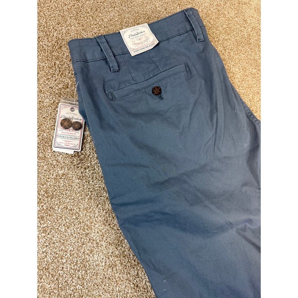 NEW‎ Flag & Anthem Mens Madeflex Relaxed Fit Chino Pants Blue Gray 42x32 Preppy
